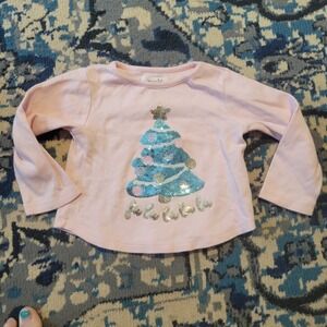 Falalalala! Sequin Holiday Christmas Tree Toddler Pink 12- 18 Month MudPie Shirt